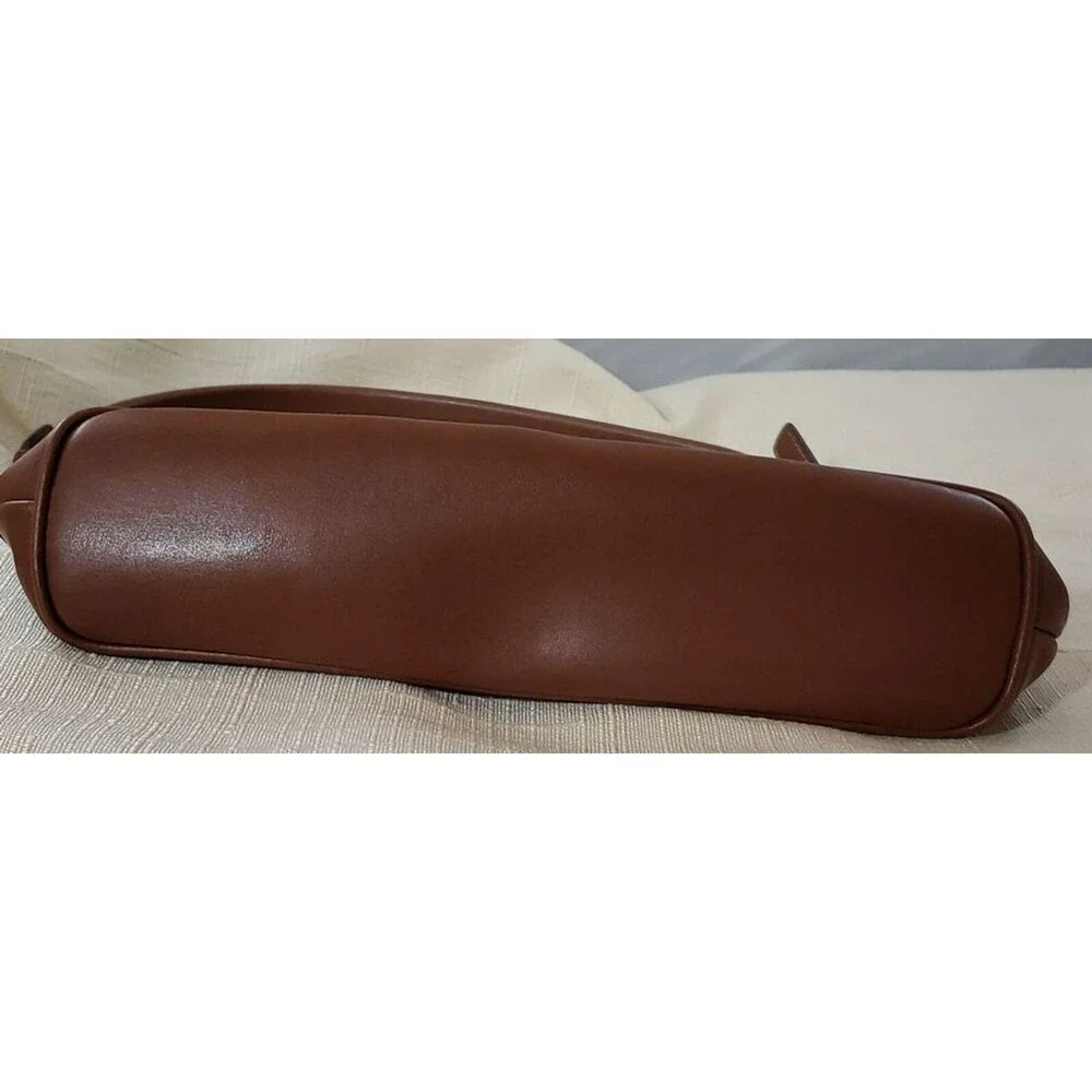 Nine & Company Faux Leather Small Brown Purse Handbag Short Strap Zipper Closure